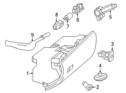 2014 Mercedes-Benz CLS63 AMG Glove Box Diagram