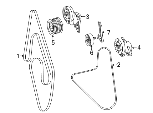 2006 Mercedes-Benz CLS55 AMG Belts & Pulleys, Maintenance Diagram