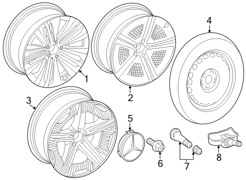 2024 Mercedes-Benz EQS 450+ Wheels Diagram 1