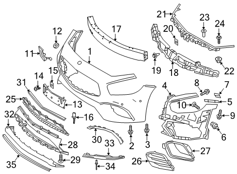 2017 Mercedes-Benz SL65 AMG Front Bumper Diagram