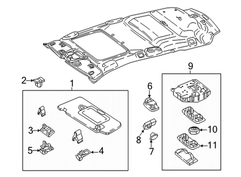 2023 Mercedes-Benz E450 Interior Trim - Roof Diagram 8