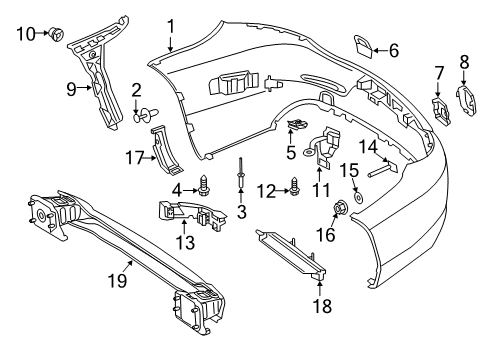 2017 Mercedes-Benz C63 AMG S Rear Bumper Diagram 1