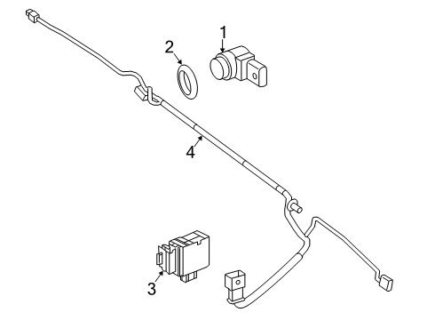 2020 Mercedes-Benz Sprinter 3500XD Electrical Components - Rear Bumper Diagram