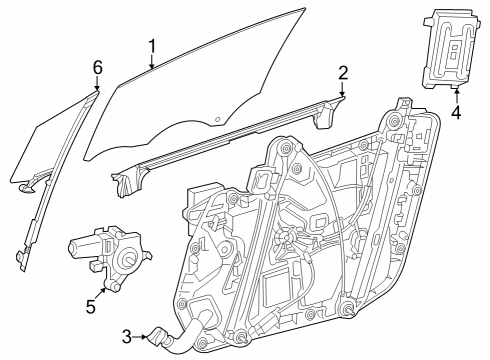 2024 Mercedes-Benz EQE 350 Glass - Front Door Diagram