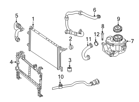 2016 Mercedes-Benz GLE63 AMG S Radiator & Components Diagram 3