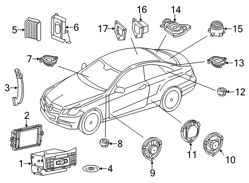 Front Door Speaker Diagram for 204-820-19-02