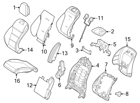 Seat Back Cover Diagram for 206-910-53-02-9E43