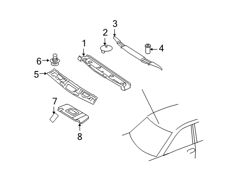 2005 Mercedes-Benz CLK55 AMG Interior Trim - Roof Diagram 1