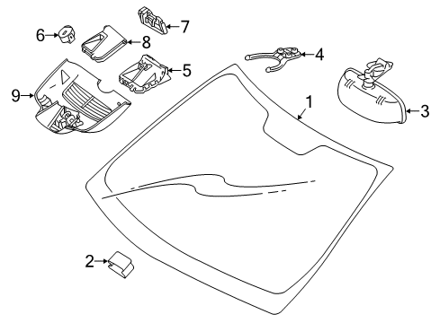 Windshield Diagram for 212-670-41-00