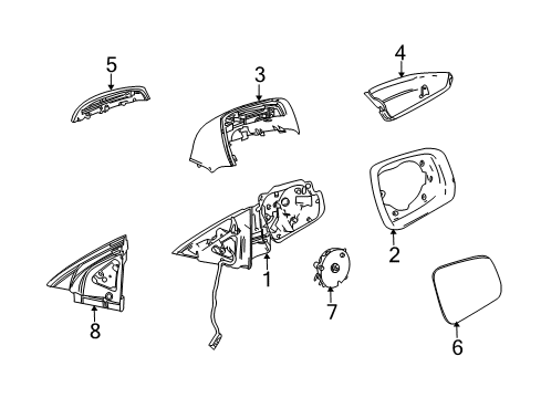 Mirror Cover Diagram for 204-811-09-07-7755