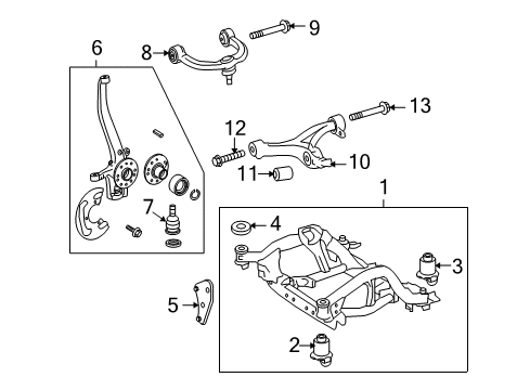 2010 Mercedes-Benz ML450 Front Suspension, Control Arm Diagram 1