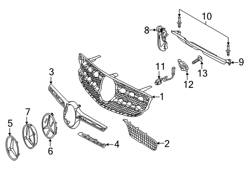 Grille Cover Diagram for 253-888-04-00