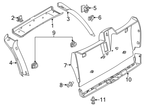 2001 Mercedes-Benz E320 Interior Trim - Lift Gate Diagram