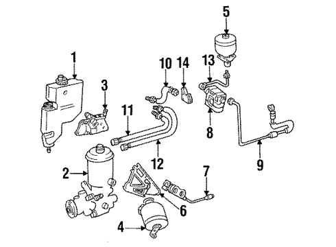 1992 Mercedes-Benz 300SL Auto Leveling Components Diagram