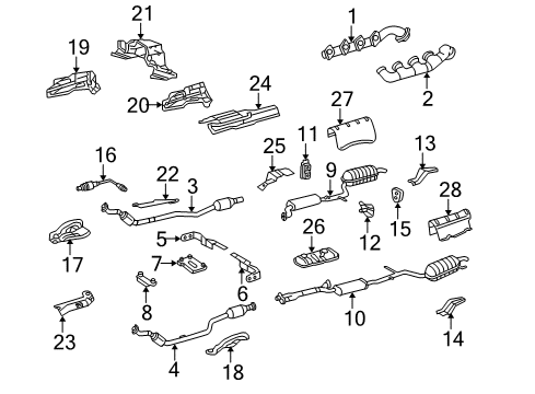 Catalytic Converter Diagram for 220-490-86-19-80