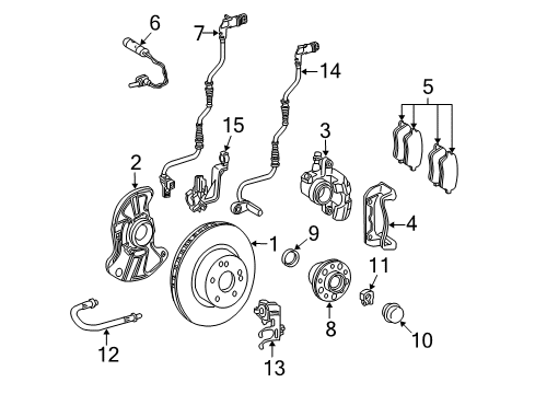 2005 Mercedes-Benz CLK320 Anti-Lock Brakes Diagram 1