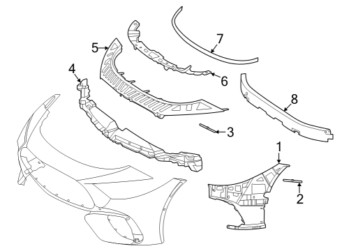 2022 Mercedes-Benz SL63 AMG Bumper & Components - Front Diagram 2