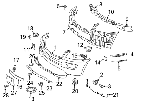 2010 Mercedes-Benz ML550 Front Bumper Diagram 2