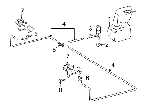 2004 Mercedes-Benz CL500 Washer Components Diagram