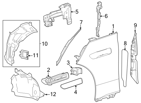 2023 Mercedes-Benz EQE 350 Fender & Components Diagram