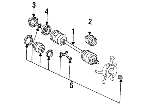 1993 Mercedes-Benz 500SEC Drive Axles - Rear Diagram