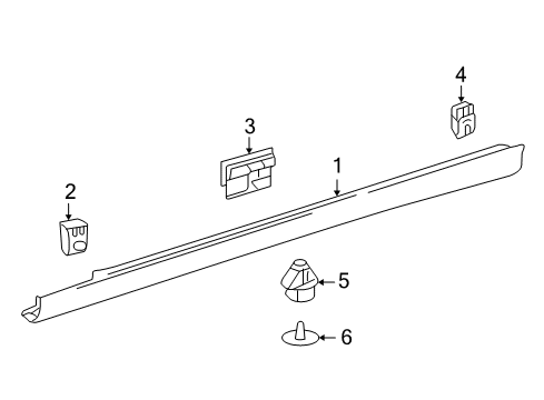 Rocker Molding Clip Diagram for 000-991-44-71