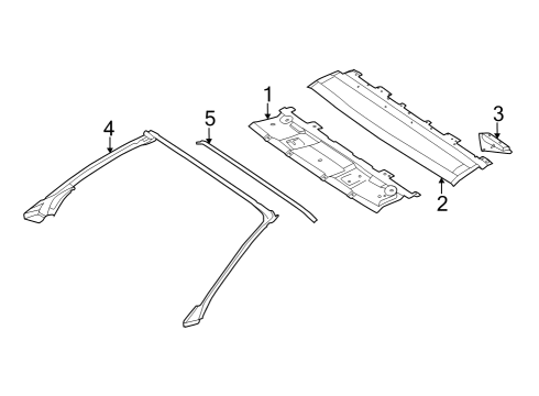 2023 Mercedes-Benz SL55 AMG Windshield Header & Components Diagram