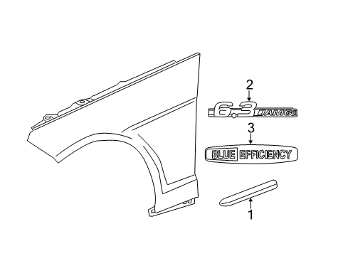 2012 Mercedes-Benz E350 Exterior Trim - Fender Diagram 2