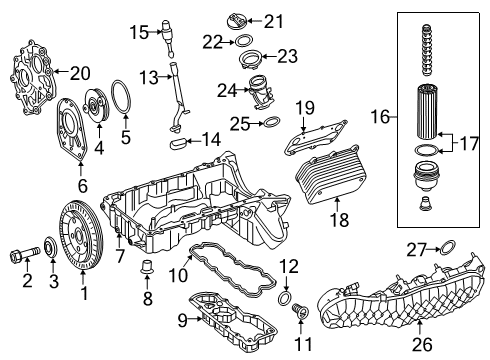 2018 Mercedes-Benz GLC63 AMG Engine Parts & Mounts, Timing, Lubrication System Diagram 3