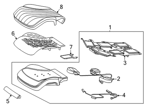 Cushion Cover Diagram for 223-910-19-19-8T99