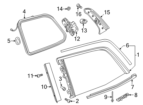 2013 Mercedes-Benz GL63 AMG Quarter Window Diagram 2