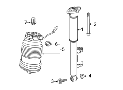 2021 Mercedes-Benz E63 AMG S Shocks & Components - Rear Diagram 1