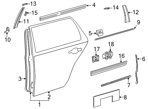 Body Side Molding Clip Diagram for 008-988-21-78