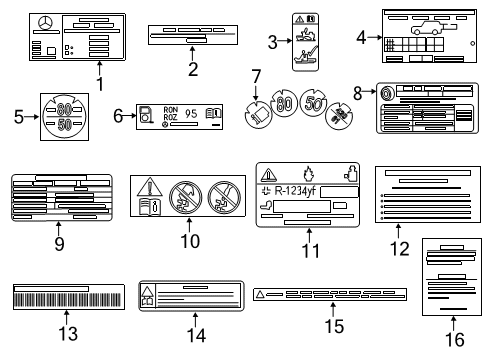 2021 Mercedes-Benz G550 Information Labels Diagram