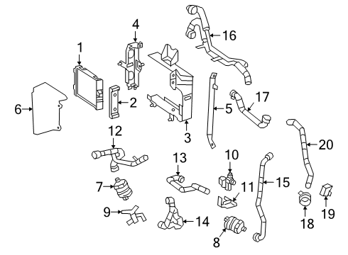 2019 Mercedes-Benz G550 Radiator & Components Diagram 1