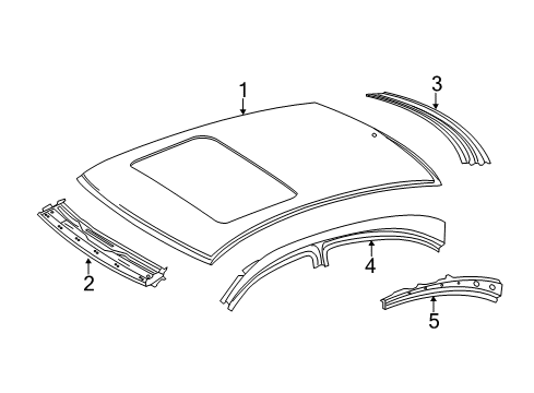 2017 Mercedes-Benz CLS400 Roof & Components Diagram