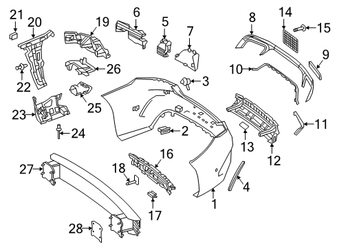 2018 Mercedes-Benz S63 AMG Rear Bumper Diagram 1