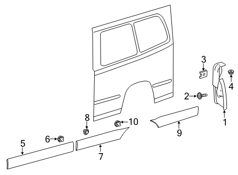 2019 Mercedes-Benz Sprinter 2500 Exterior Trim - Side Panel Diagram 1