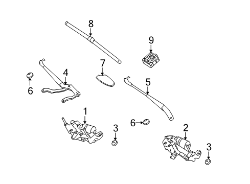 2012 Mercedes-Benz S550 Wiper & Washer Components Diagram 3