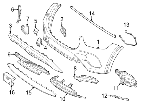 Grille Surround Diagram for 167-885-21-05