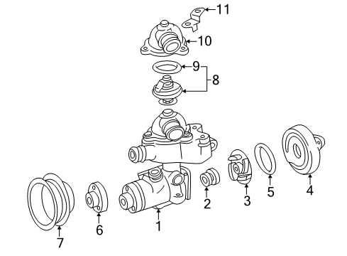 1996 Mercedes-Benz E320 Water Pump Diagram