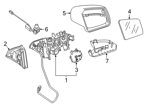 Mirror Assembly Seal Diagram for 292-811-02-98