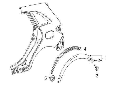 2015 Mercedes-Benz B Electric Drive Exterior Trim - Quarter Panel Diagram