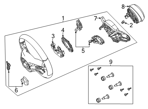 2023 Mercedes-Benz GLC300 Steering Column, Steering Gear & Linkage, Steering Wheel & Trim Diagram 7