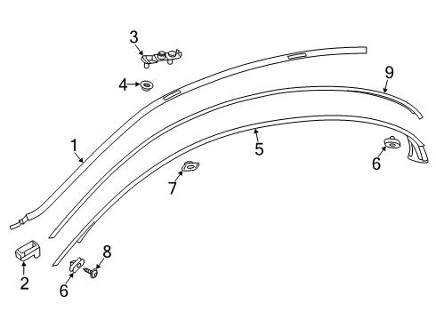 Roof Molding Diagram for 257-673-08-00