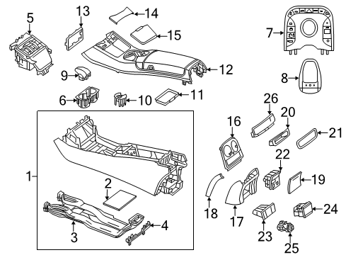 Console Assembly Diagram for 222-680-29-04-8S09