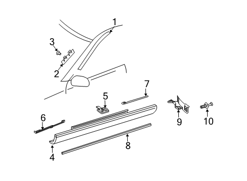 Pillar Molding Diagram for 209-690-13-62