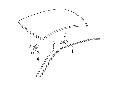 2005 Mercedes-Benz E320 Exterior Trim - Roof Diagram 1