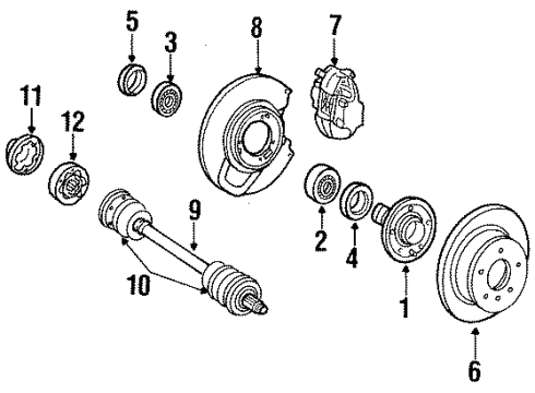 Axle Shaft Diagram for 126-350-69-10