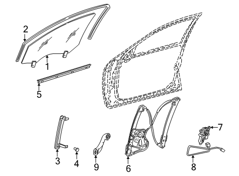 2002 Mercedes-Benz S500 Front Door Diagram 1